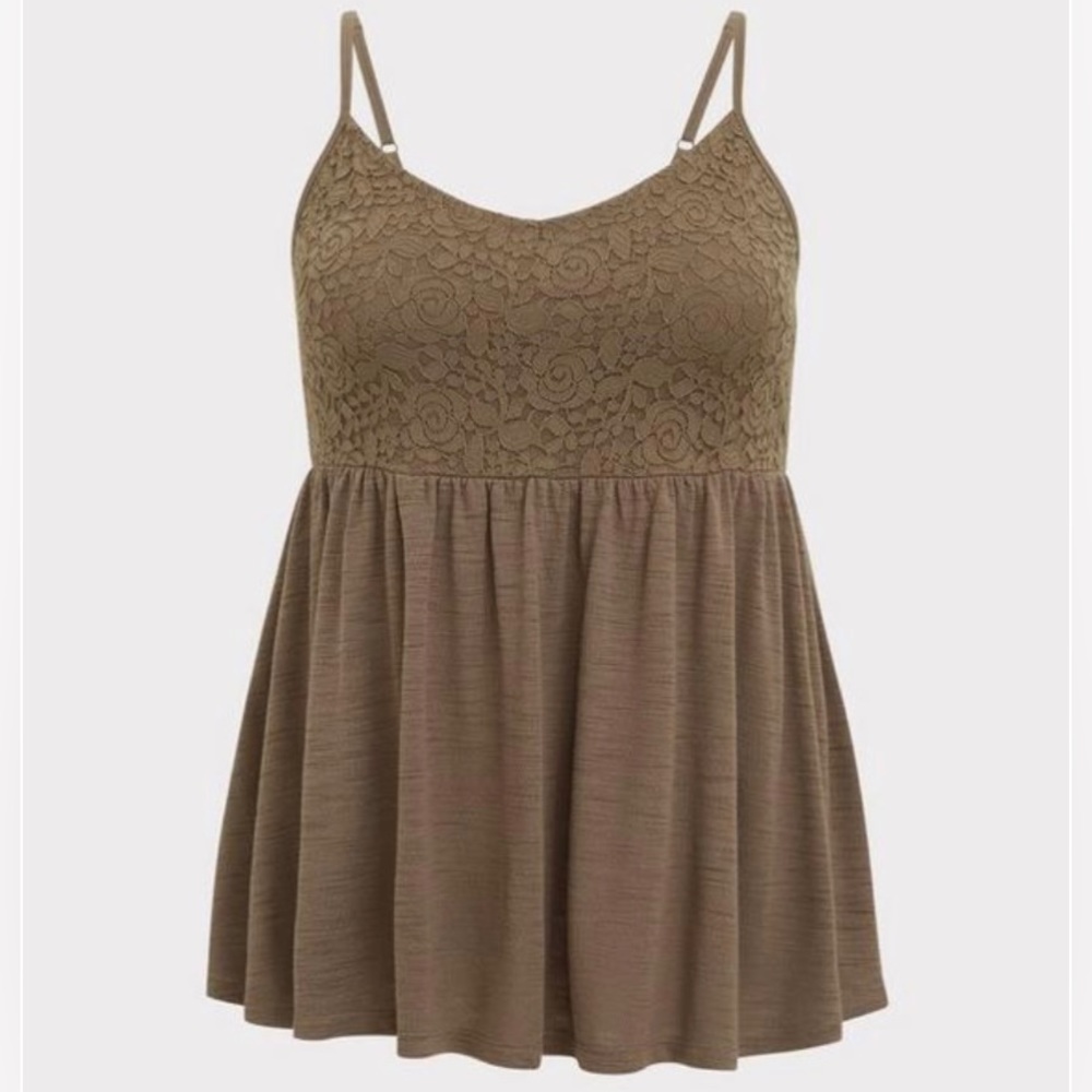 Torrid Babydoll Lace V-Neck Cami, Size 1X
